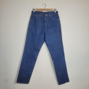 Vintage Wrangler Jeans Women 29x32 Blue Dark Wash High Rise Straight Leg 14MWZG